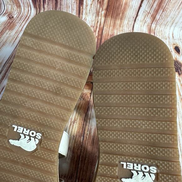 Sorel ELLA Size 10 Leather Zip Lace Up Gladiator Sandals Open Toe Shoe Flats - Picture 7 of 9